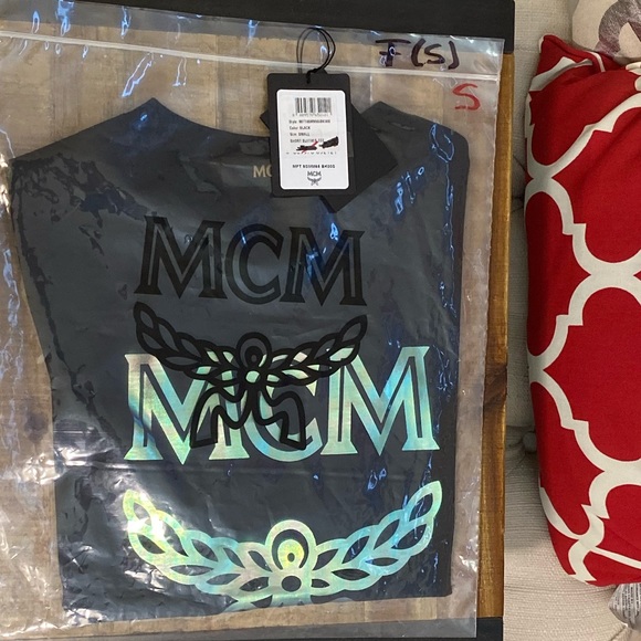 MCM Tops - Women's Black Hologram Print Logo T-Shirt